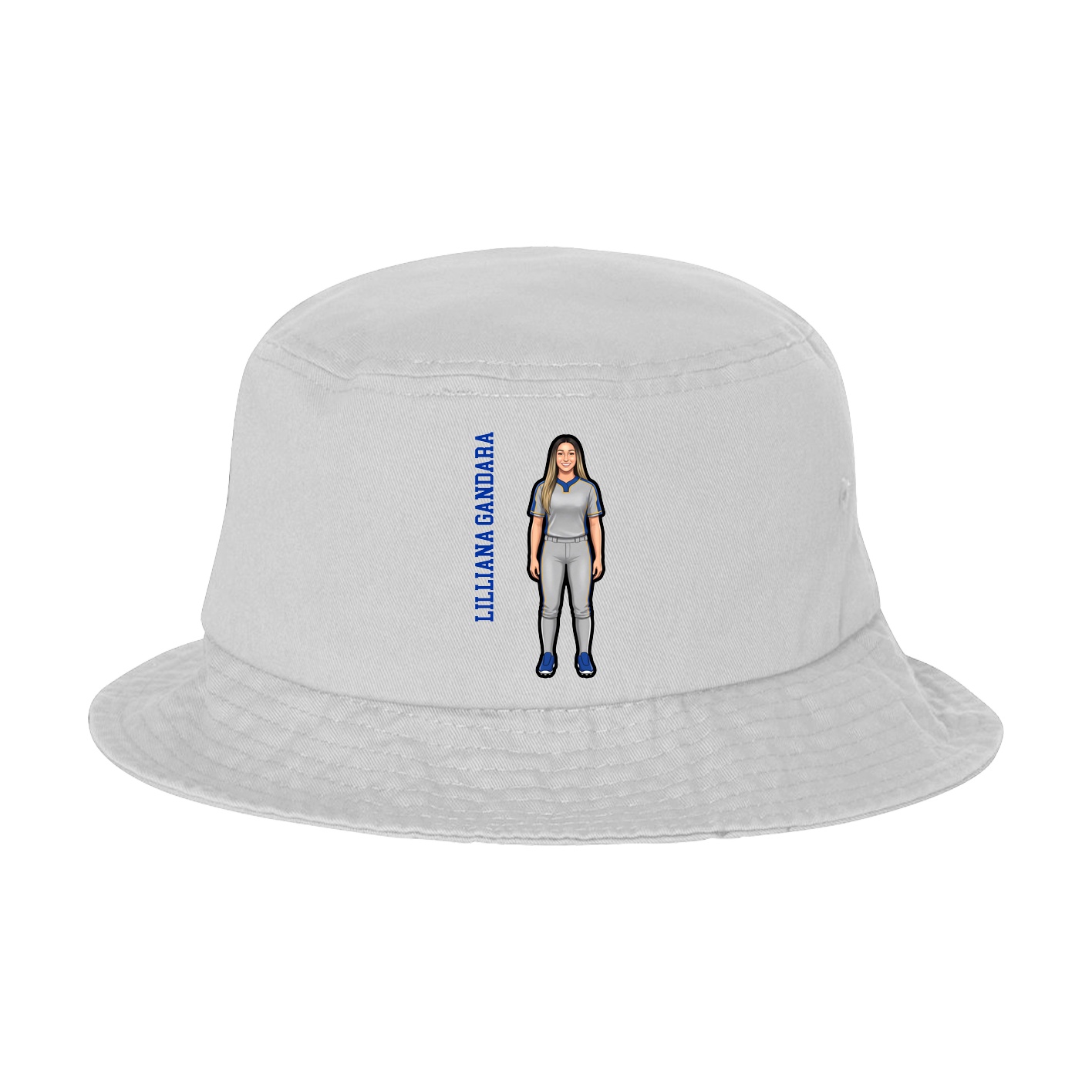 Bucket Cap — Name Vertical in White