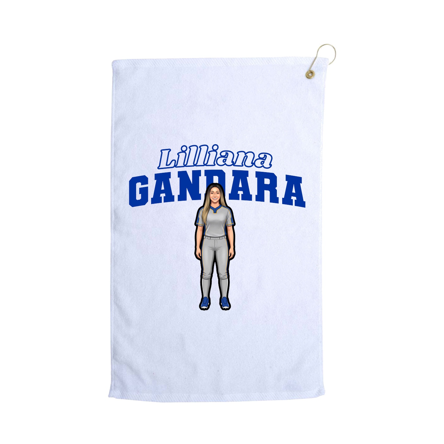 Golf Towel — Name Arch in White