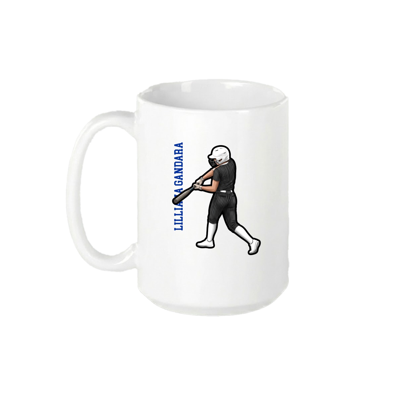 15oz Coffee Mug — Name Vertical in White