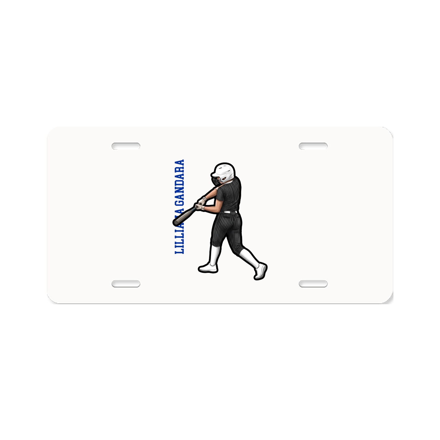 License Plate — Name Vertical in Classic