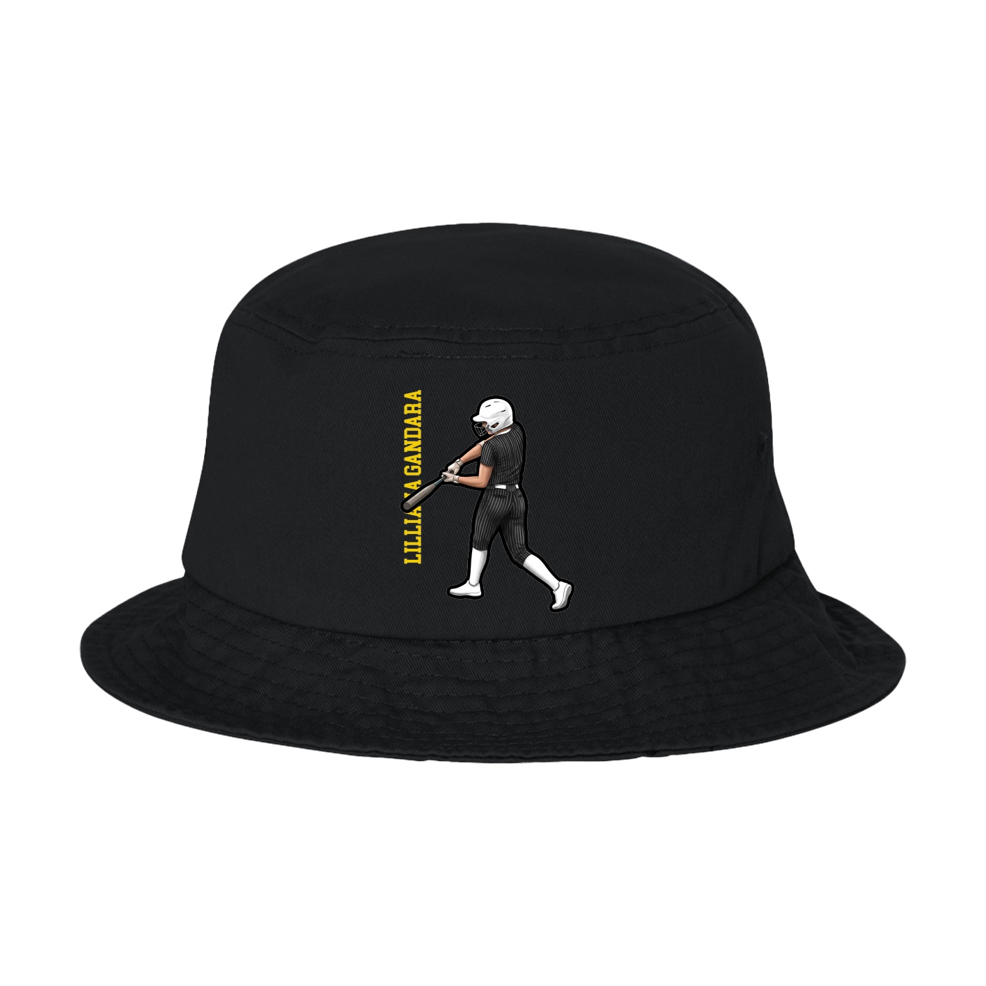 Bucket Cap — Name Vertical in Black