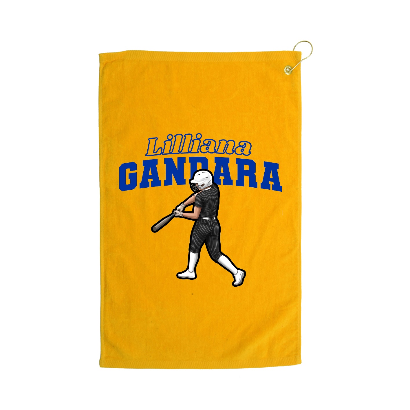 Golf Towel — Name Arch in Gold