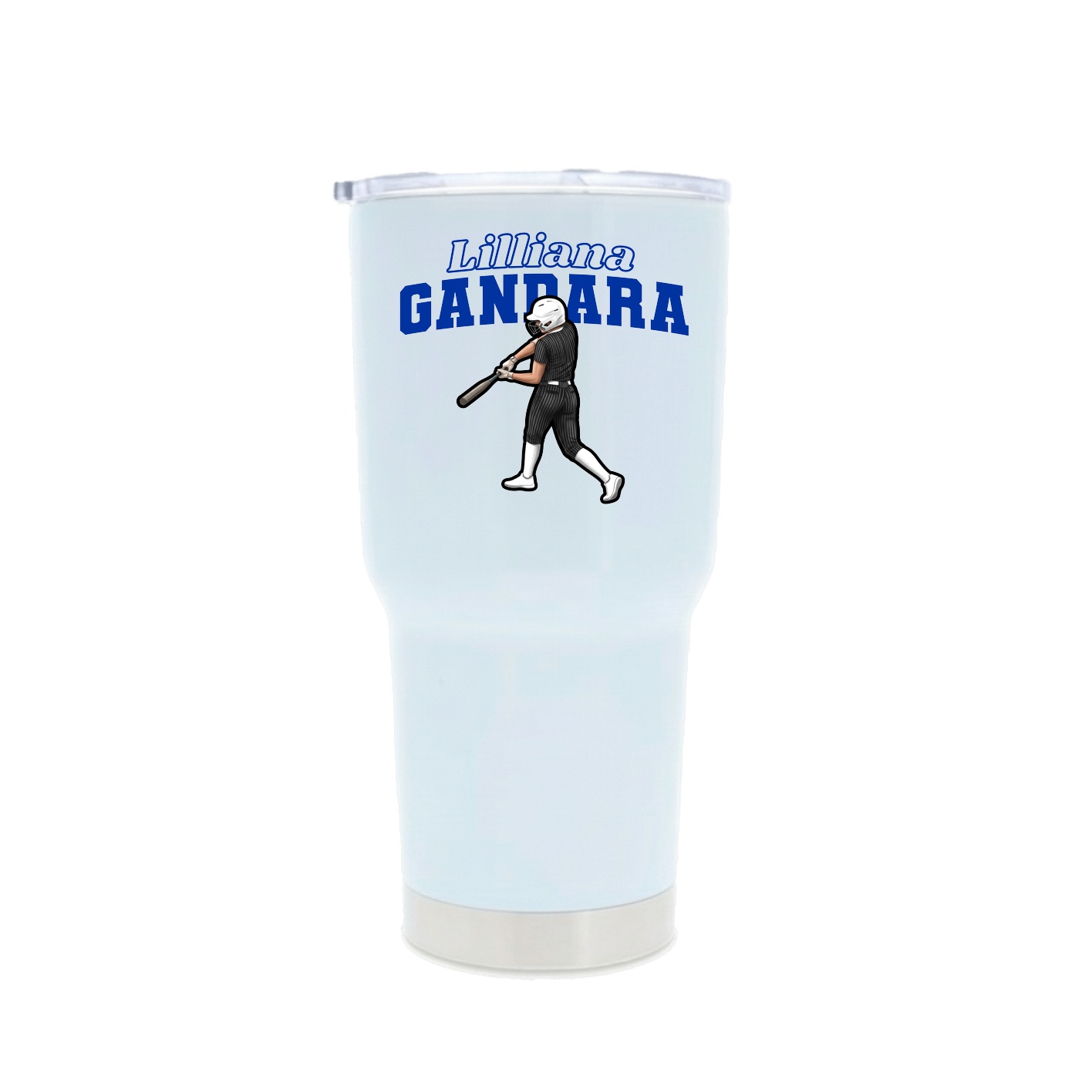 30oz Stainless Steel Tumbler — Name Arch in White