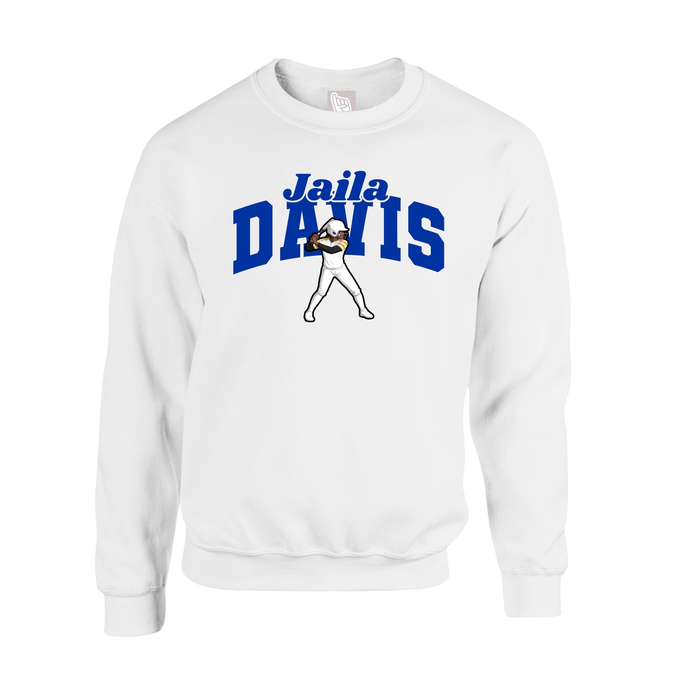 Fleece Crew — Signature Arch in White