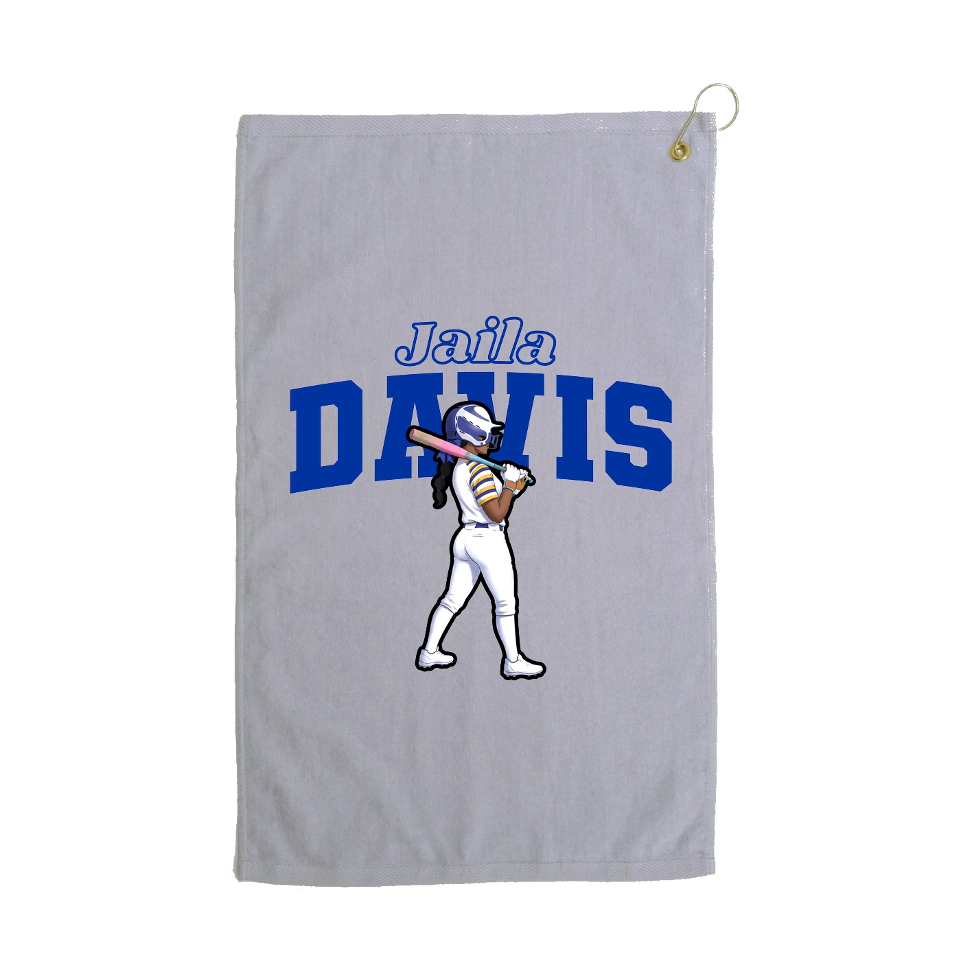 Golf Towel — Name Arch in Grey