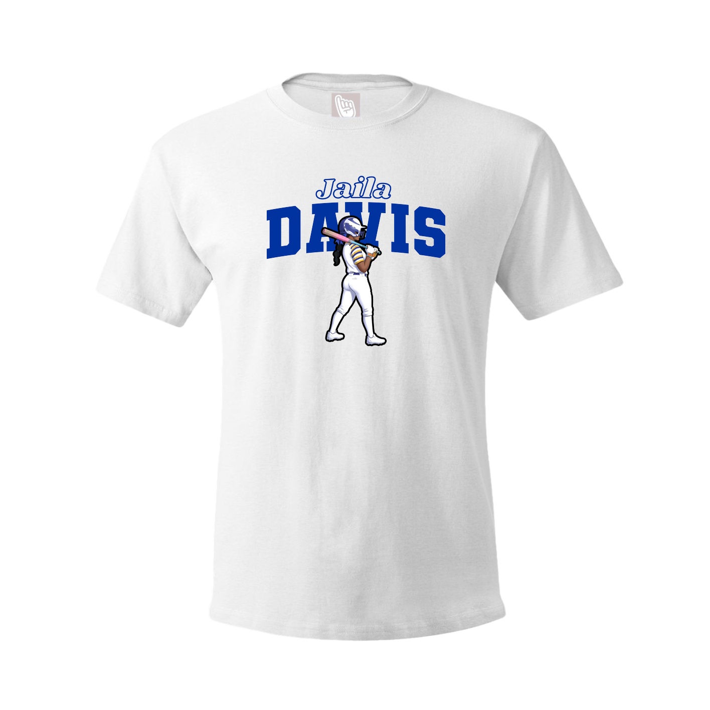 Youth Tee — Name Arch in White