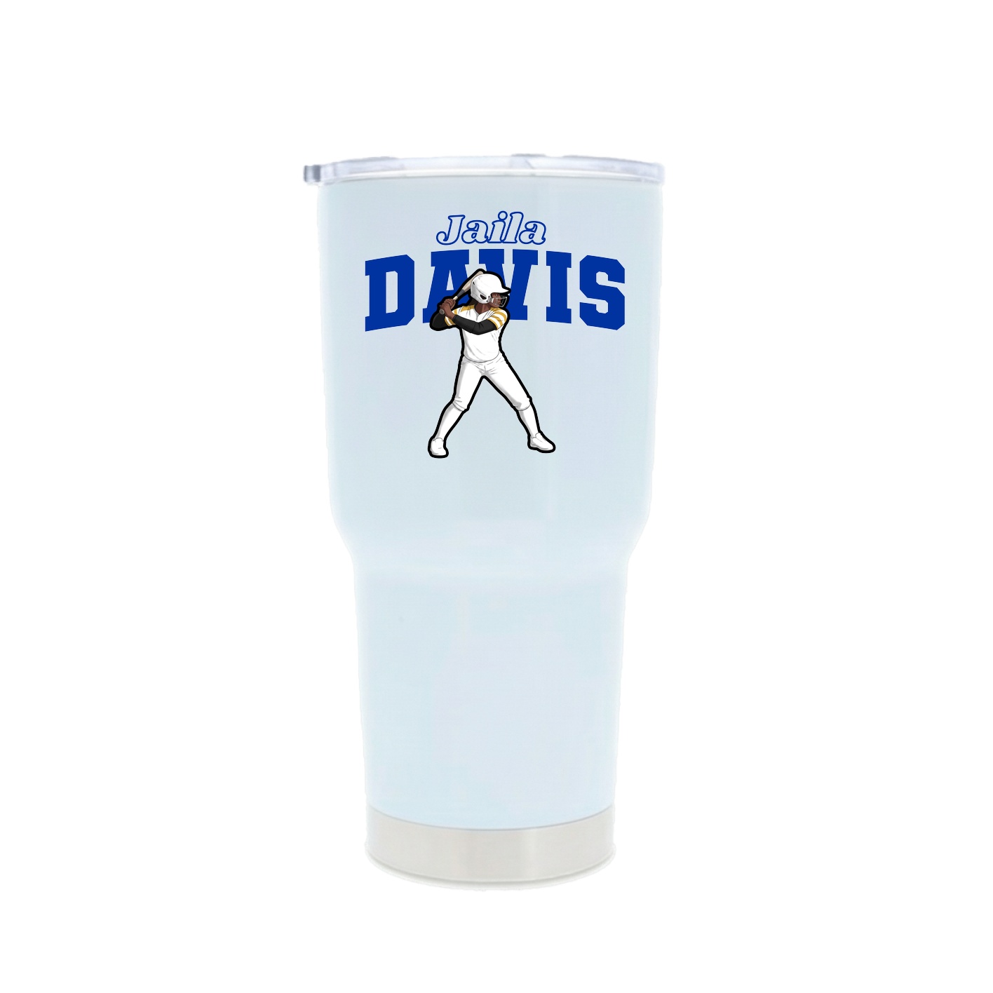 30oz Stainless Steel Tumbler — Name Arch in White