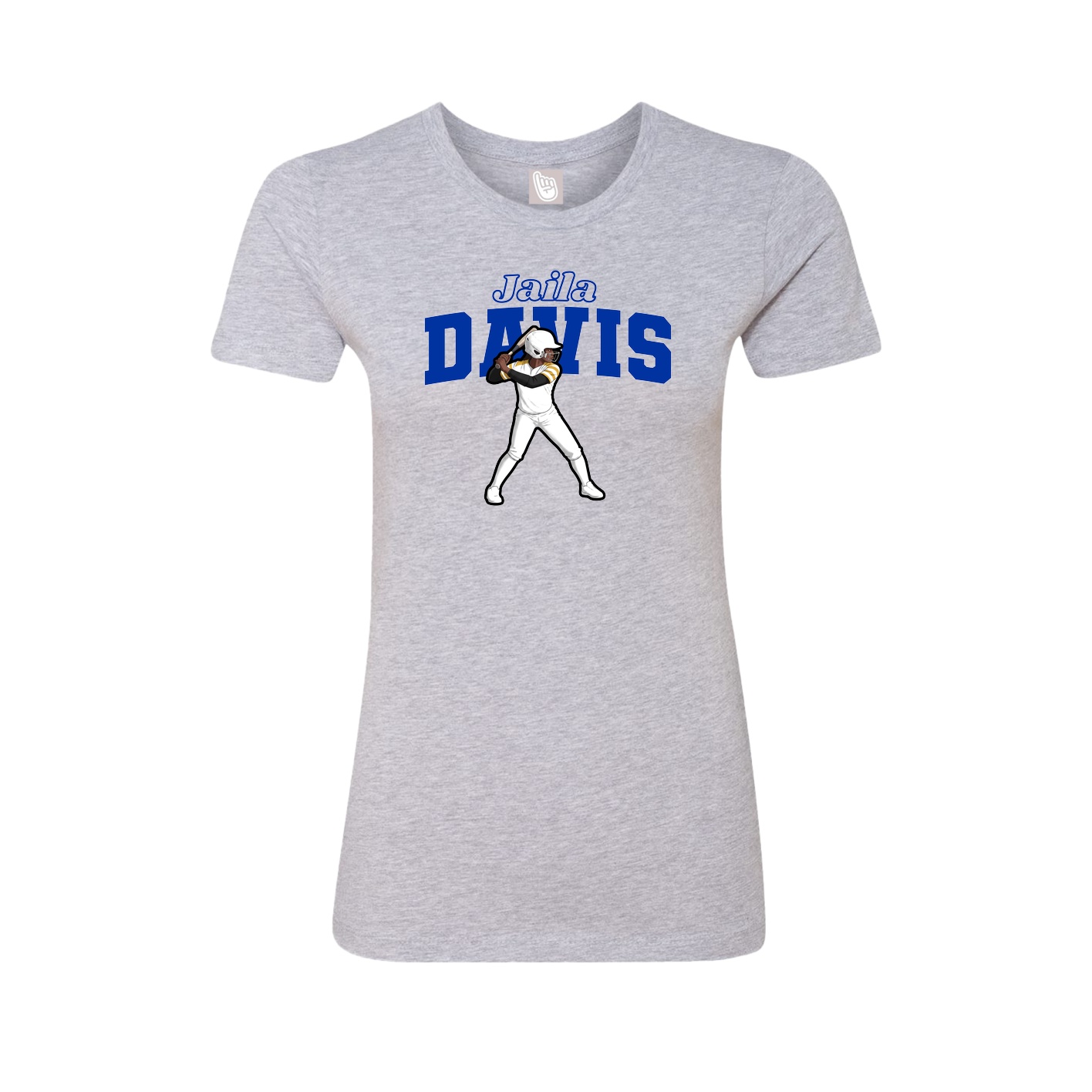 Fitted Women's Tee — Name Arch in Grey