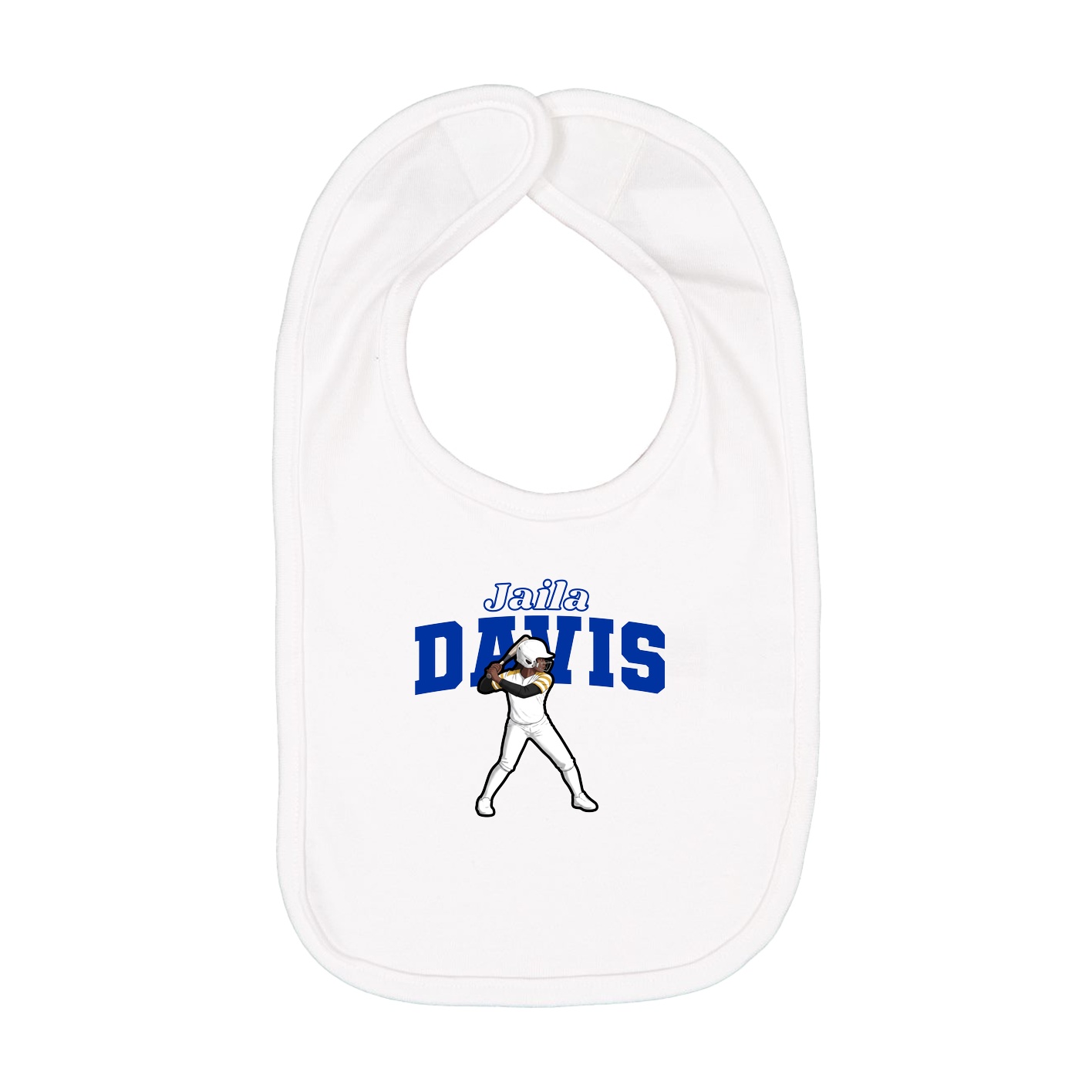 Infant Bib — Name Arch in White