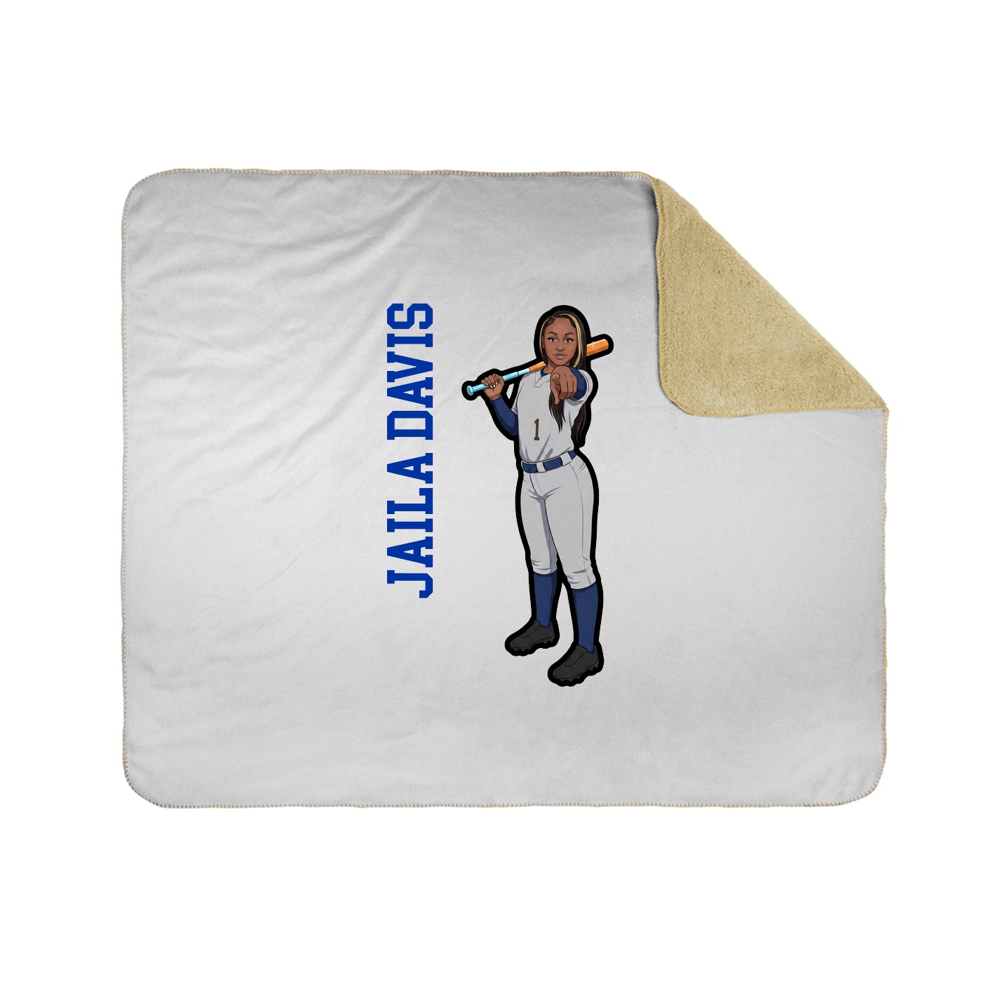 Throw Blanket — Name Vertical in White