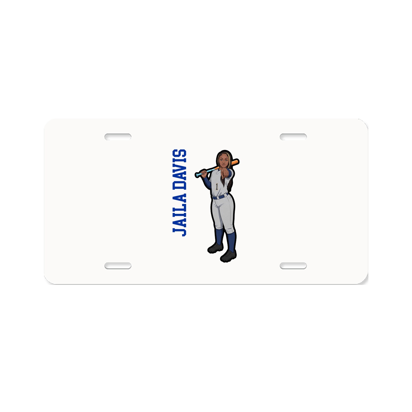 License Plate — Name Vertical in Classic