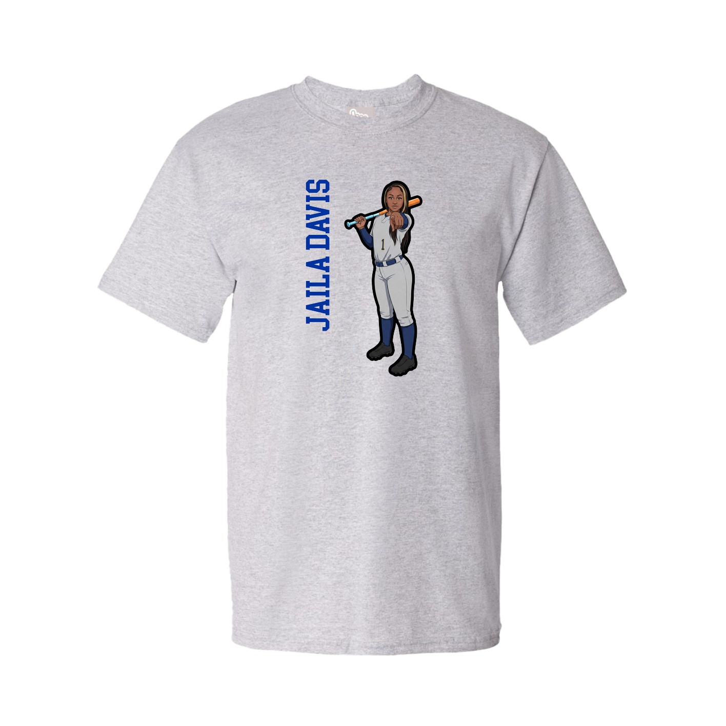 Tee — Name Vertical in Grey