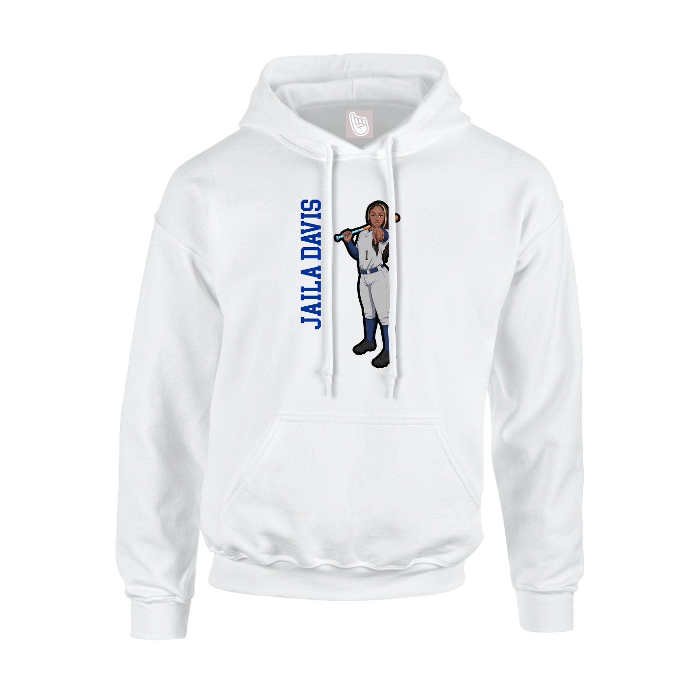 Youth Hoodie — Name Vertical in White