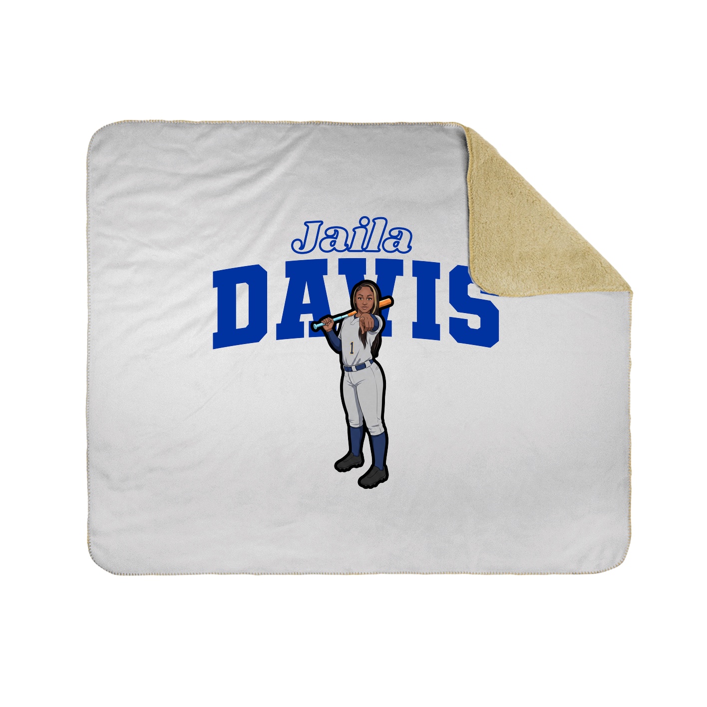 Throw Blanket — Name Arch in White