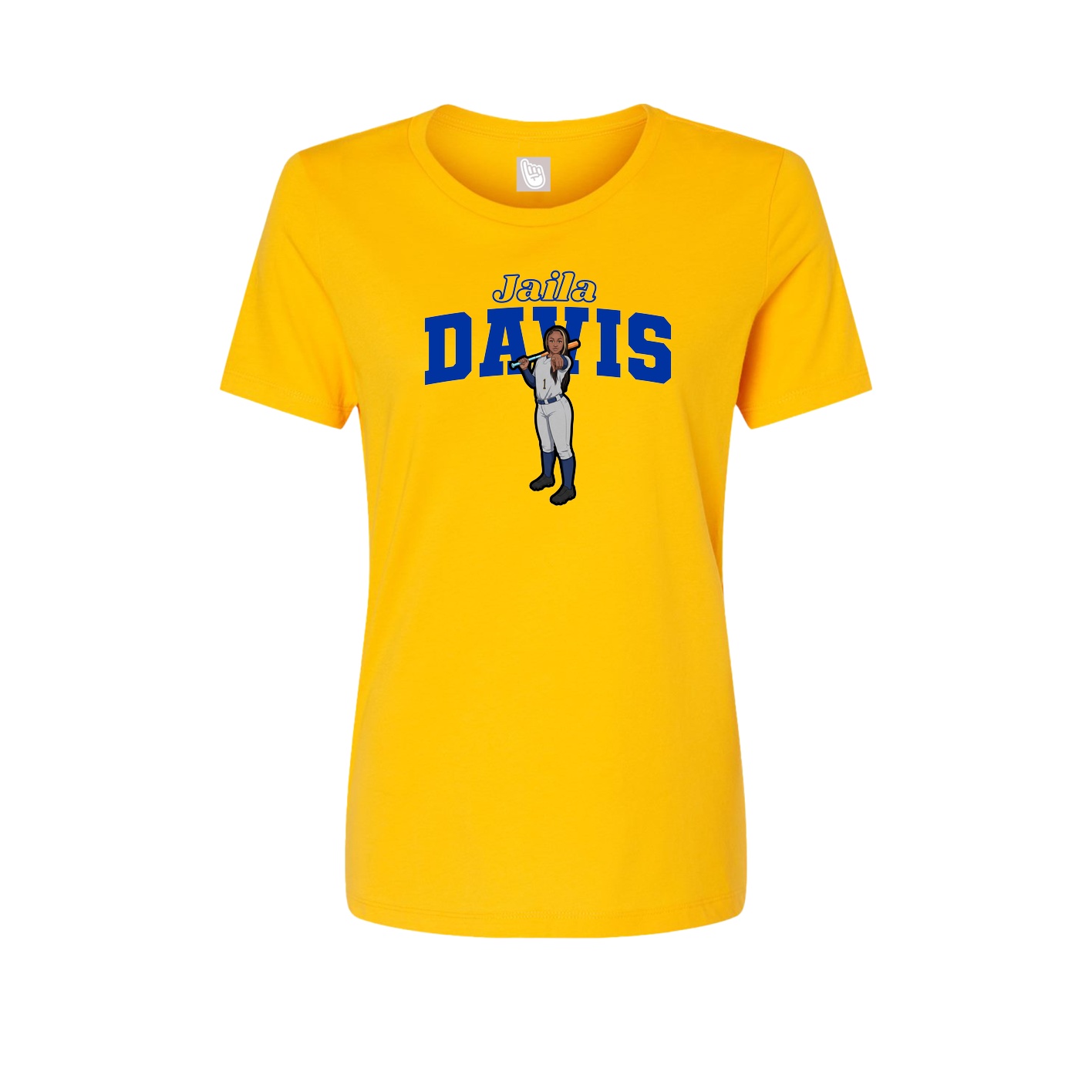 Fitted Women's Tee — Name Arch in Gold