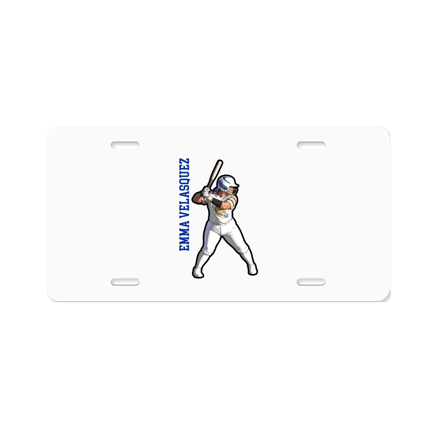 License Plate — Name Vertical in Classic