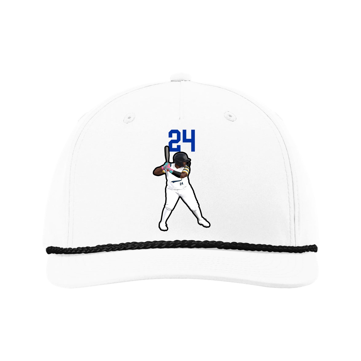 Five-Panel Classic Rope Cap — Number Top in White