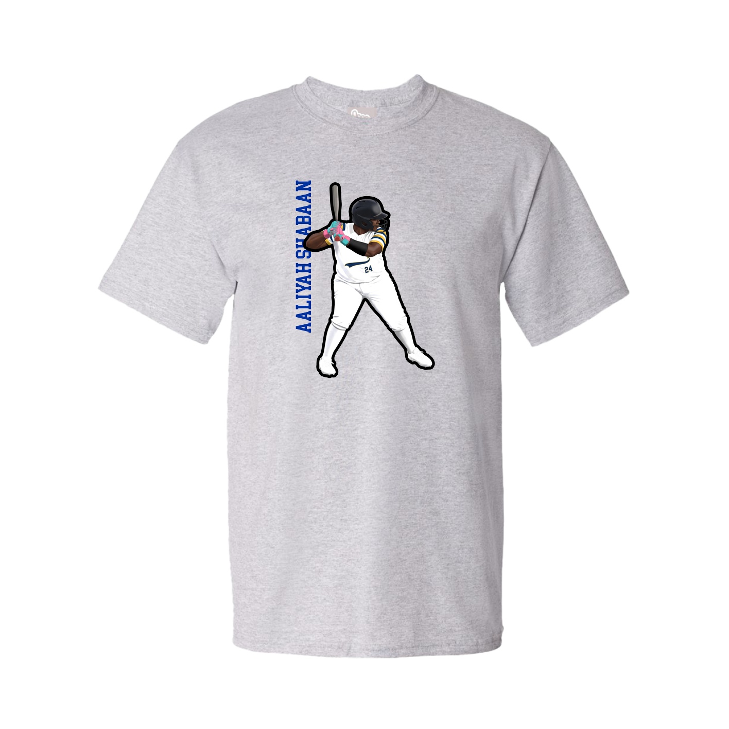 Tee — Name Vertical in Grey