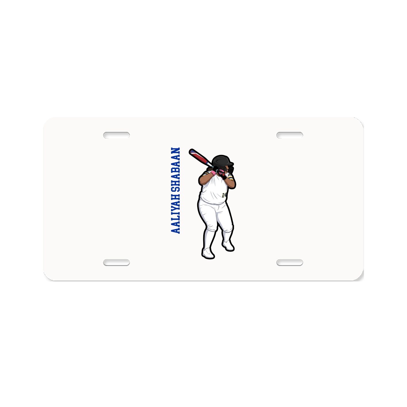 License Plate — Name Vertical in Classic
