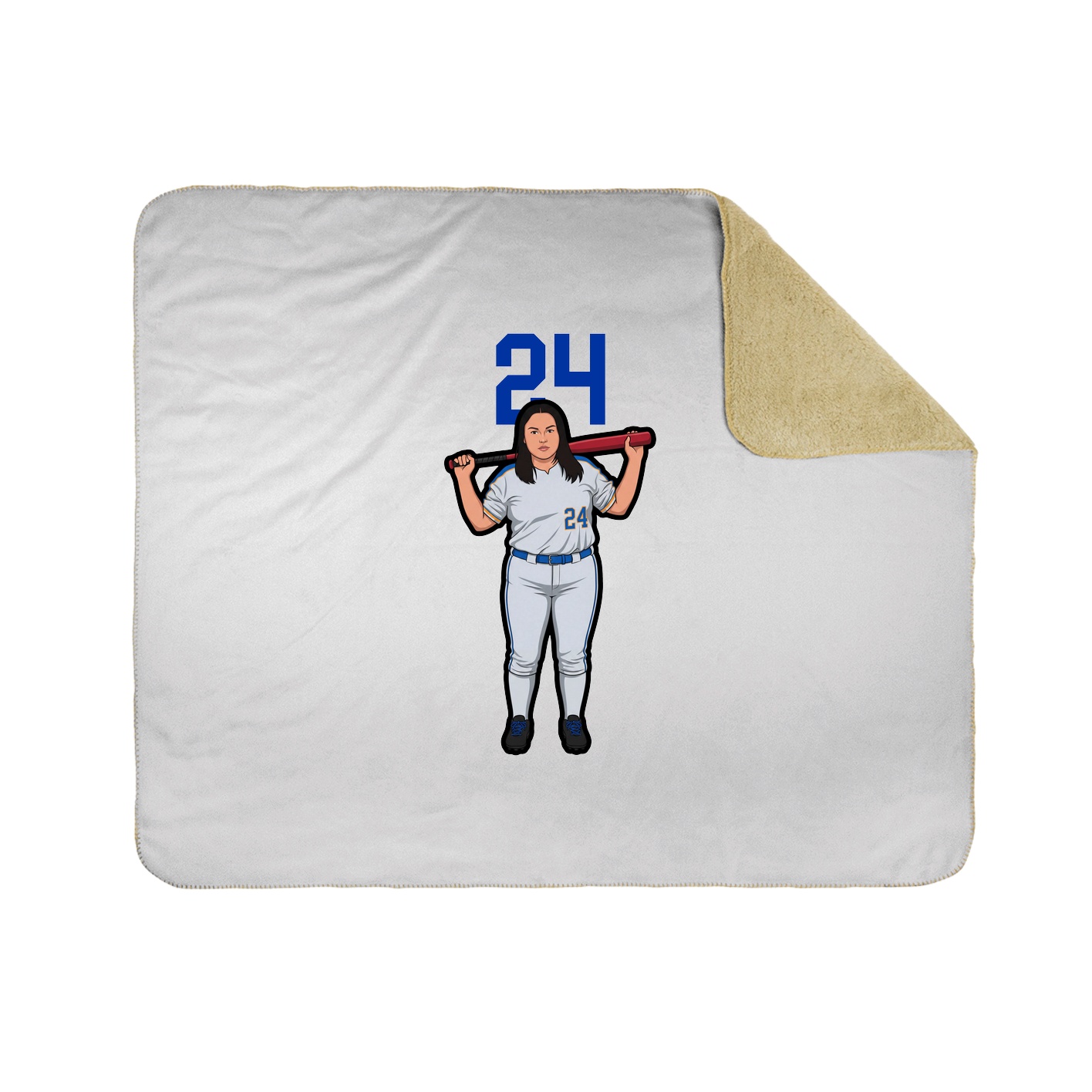 Throw Blanket — Number Top in White