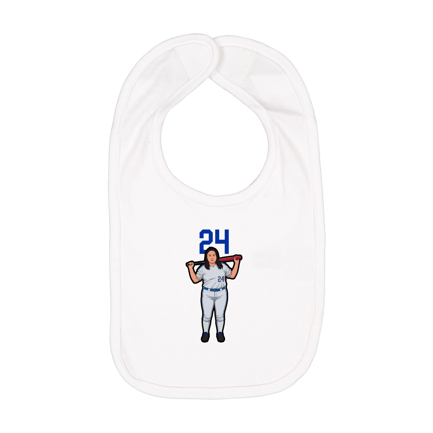 Infant Bib — Number Top in White