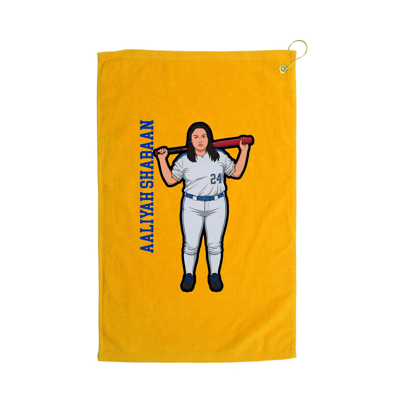 Golf Towel — Name Vertical in Gold