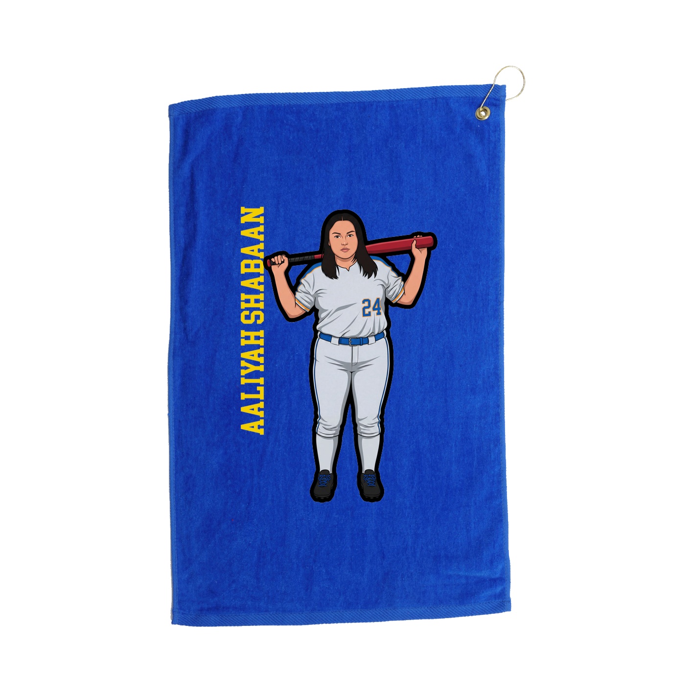Golf Towel — Name Vertical in Royal