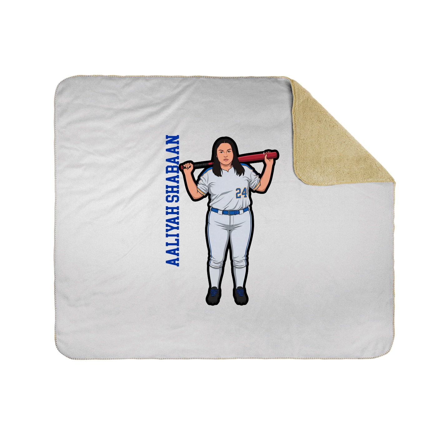 Throw Blanket — Name Vertical in White