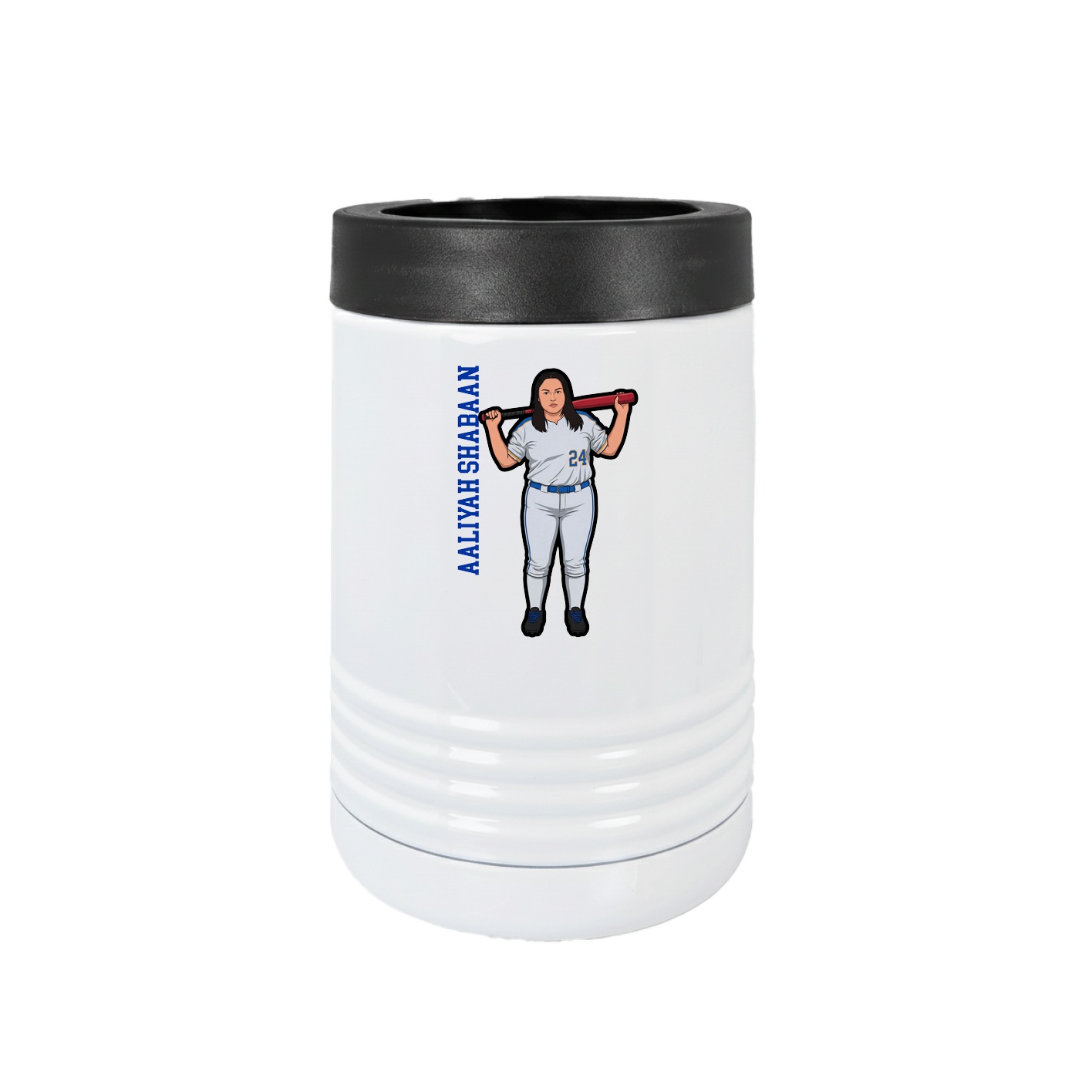 Beverage Holder — Name Vertical in White