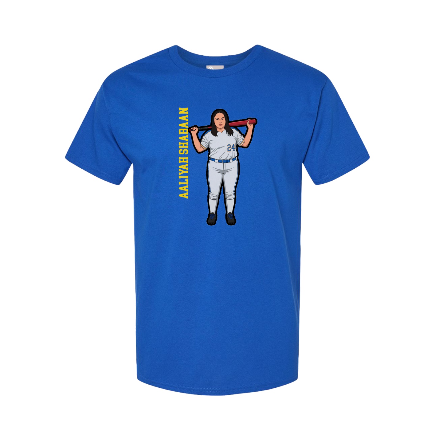 Youth Tee — Name Vertical in Royal