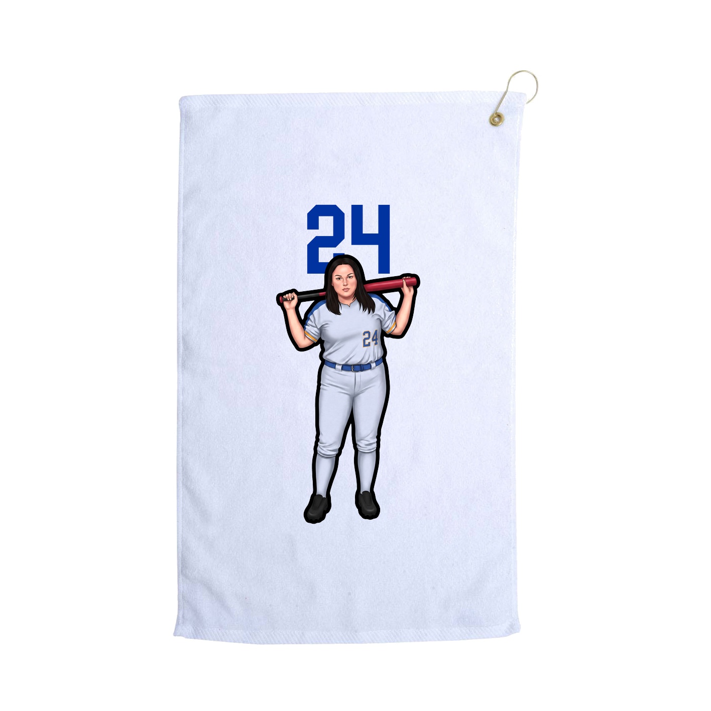 Golf Towel — Number Top in White