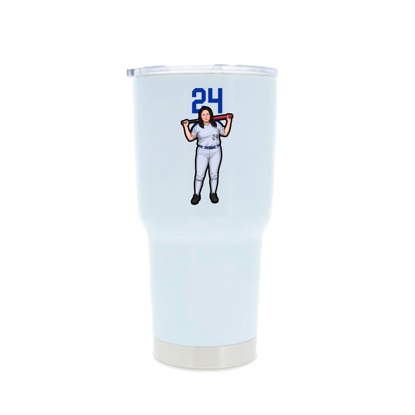 30oz Stainless Steel Tumbler — Number Top in White
