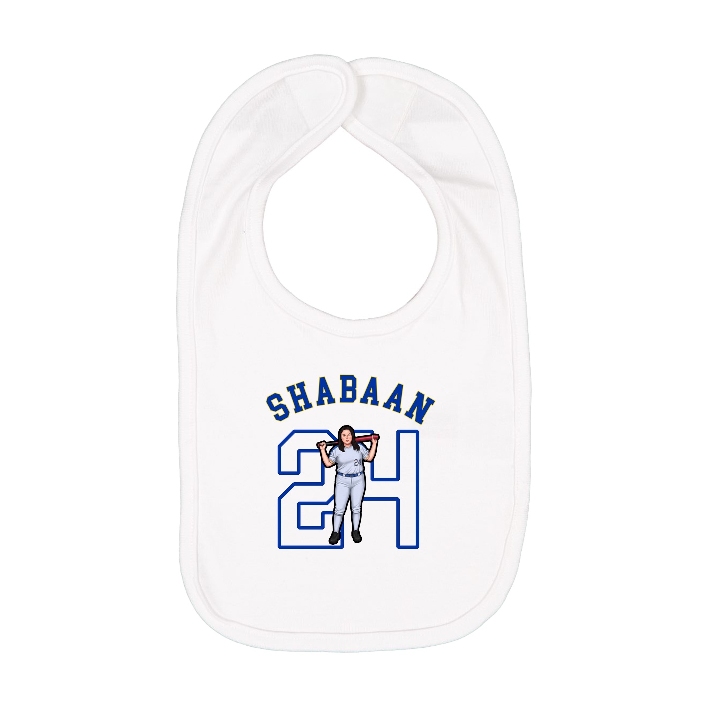 Infant Bib — Shirsey Arch in White