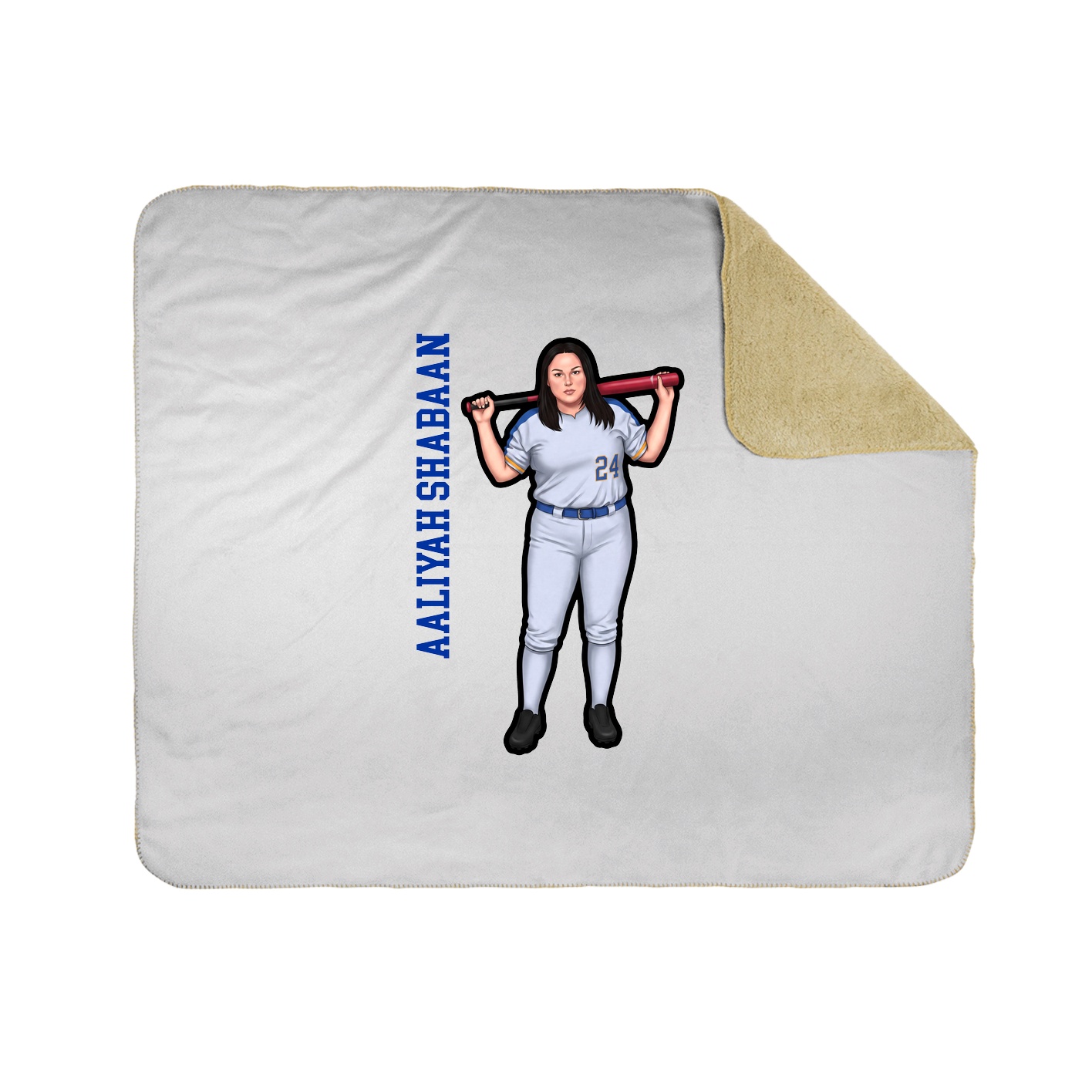 Throw Blanket — Name Vertical in White