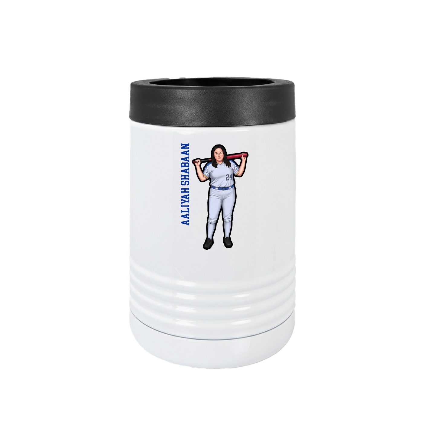 Beverage Holder — Name Vertical in White