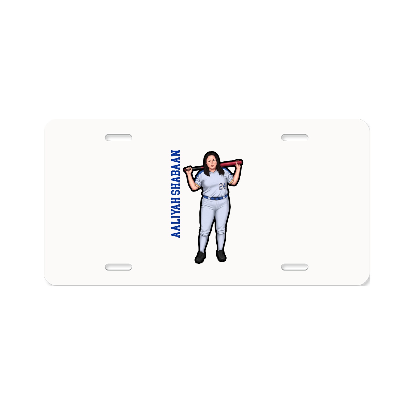 License Plate — Name Vertical in Classic