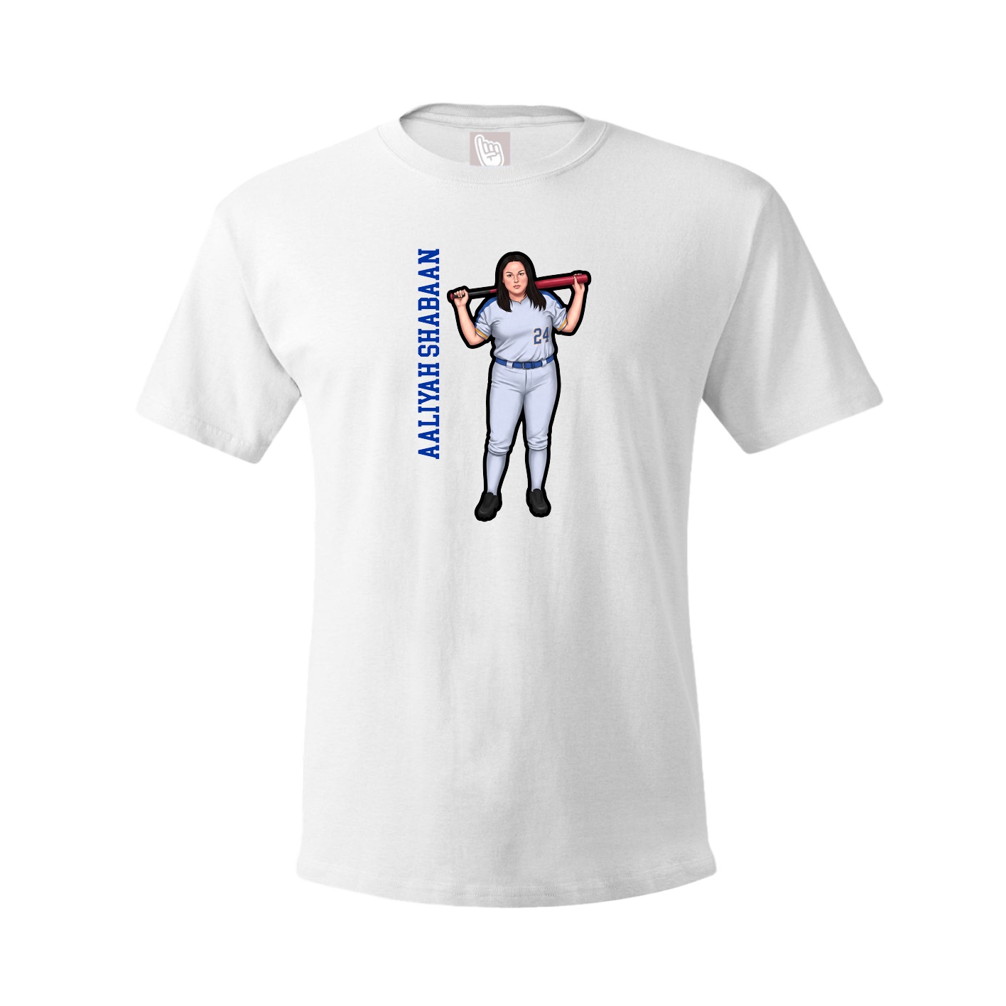 Youth Tee — Name Vertical in White