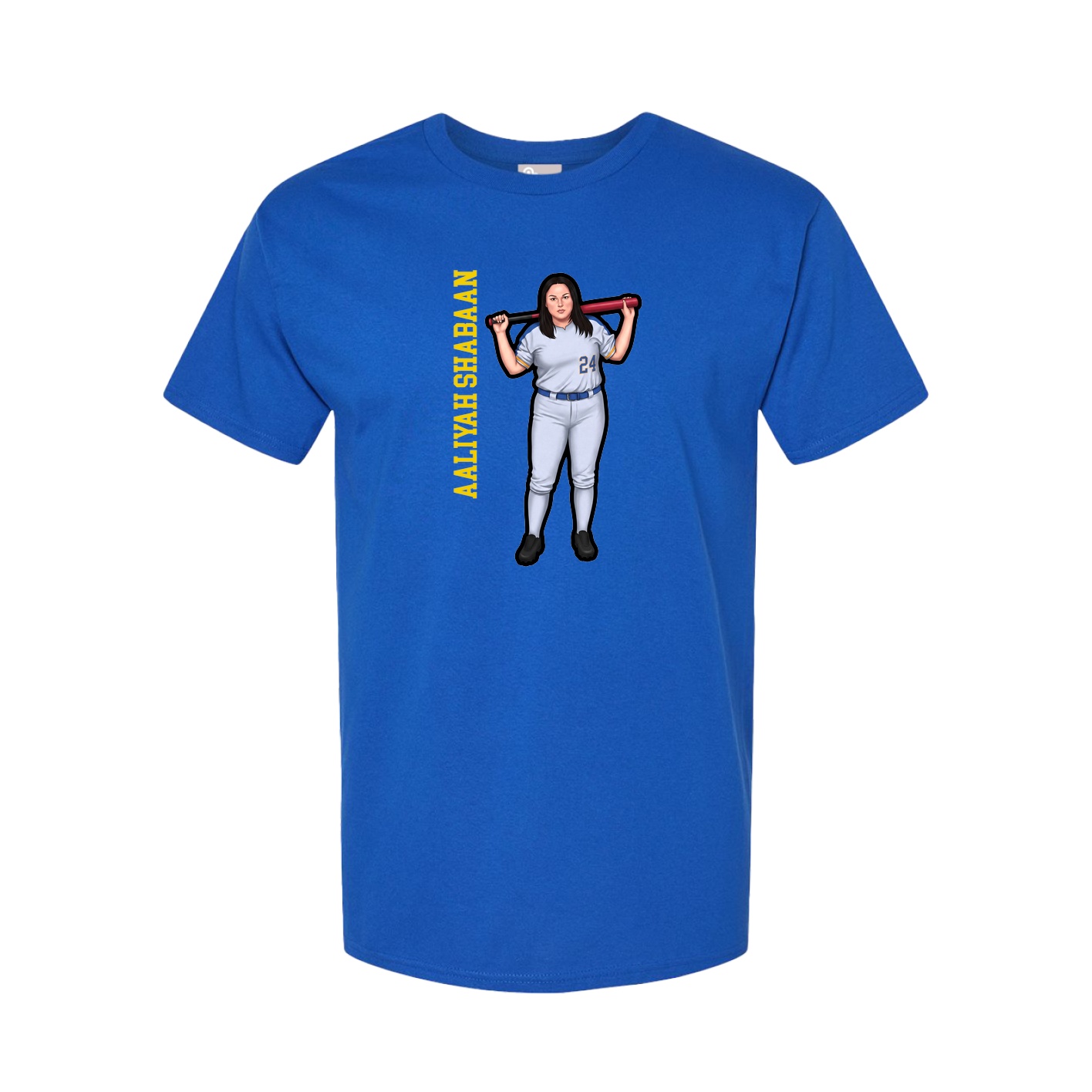 Youth Tee — Name Vertical in Royal