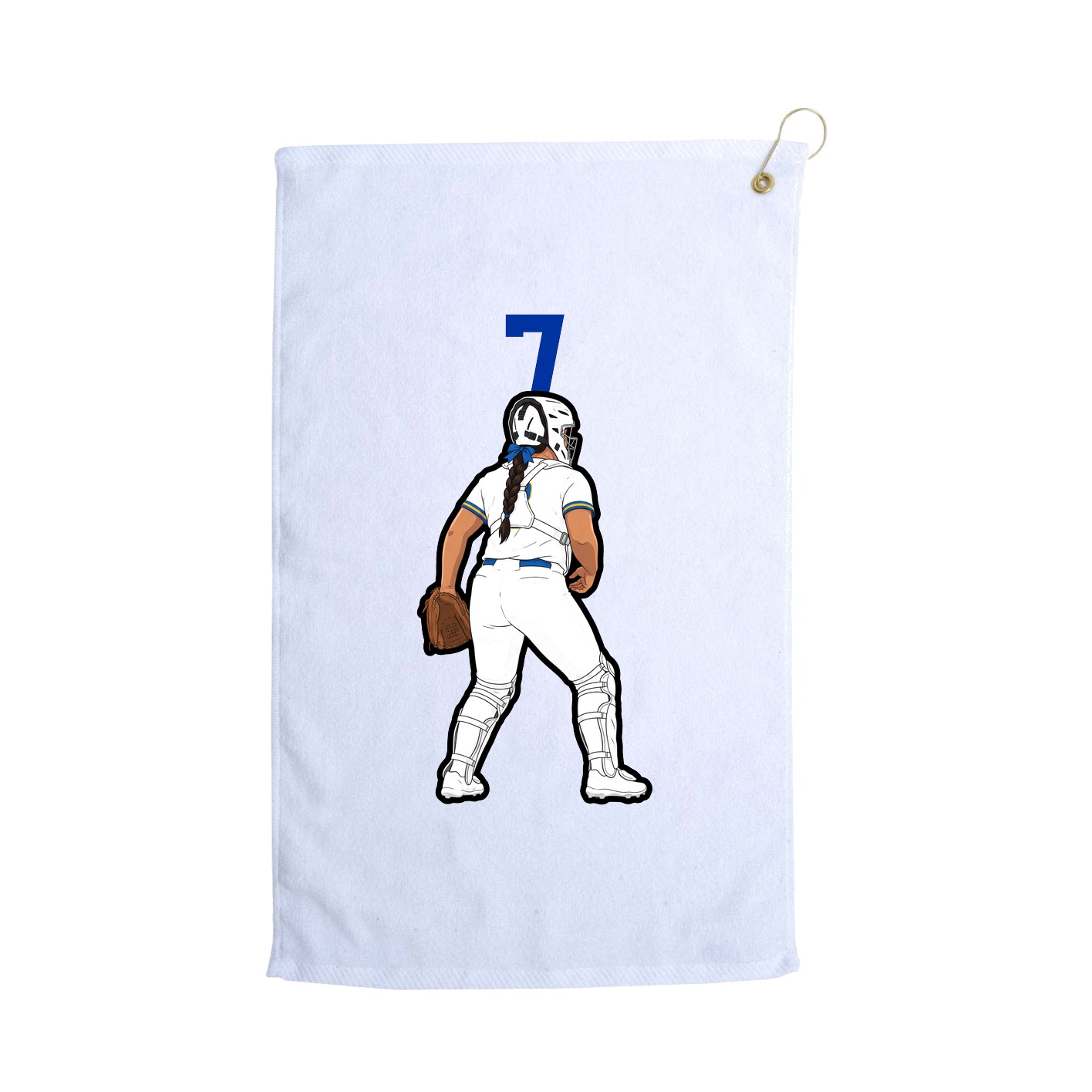 Golf Towel — Number Top in White