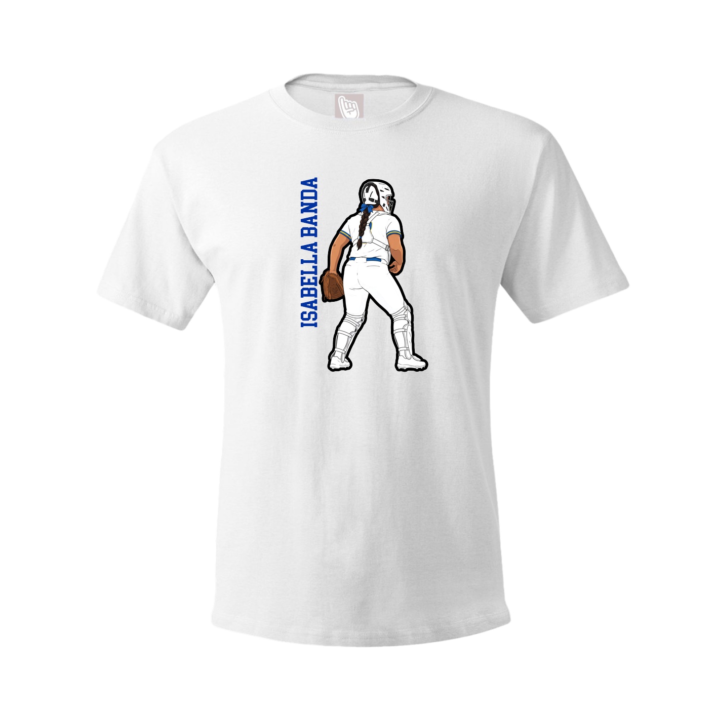 Tee — Name Vertical in White