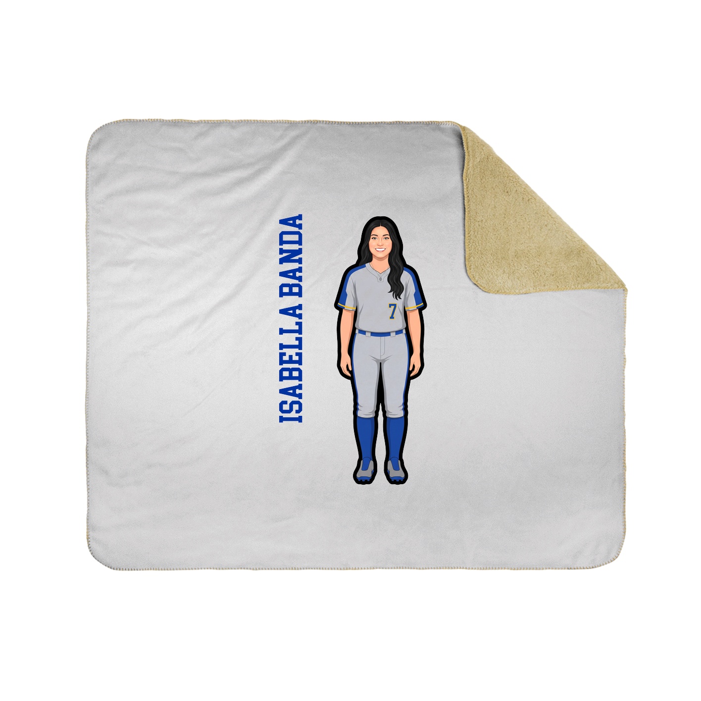 Throw Blanket — Name Vertical in White