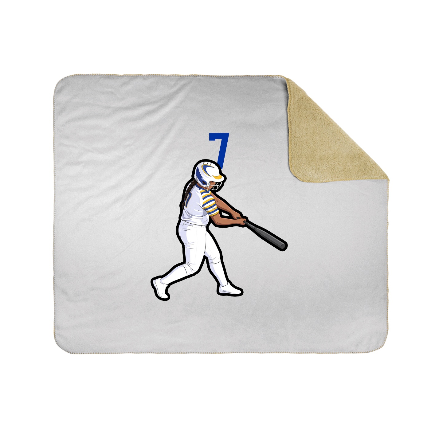 Throw Blanket — Number Top in White