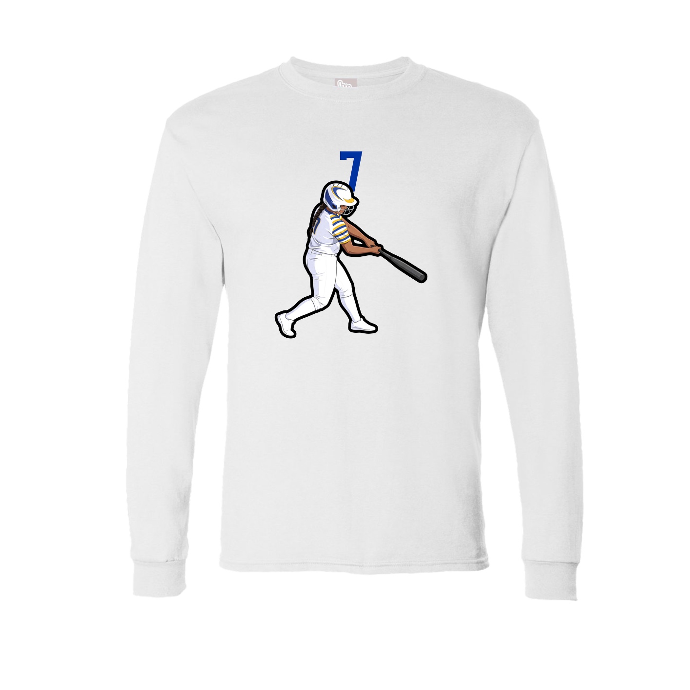 Long Sleeve Tee — Number Top in White