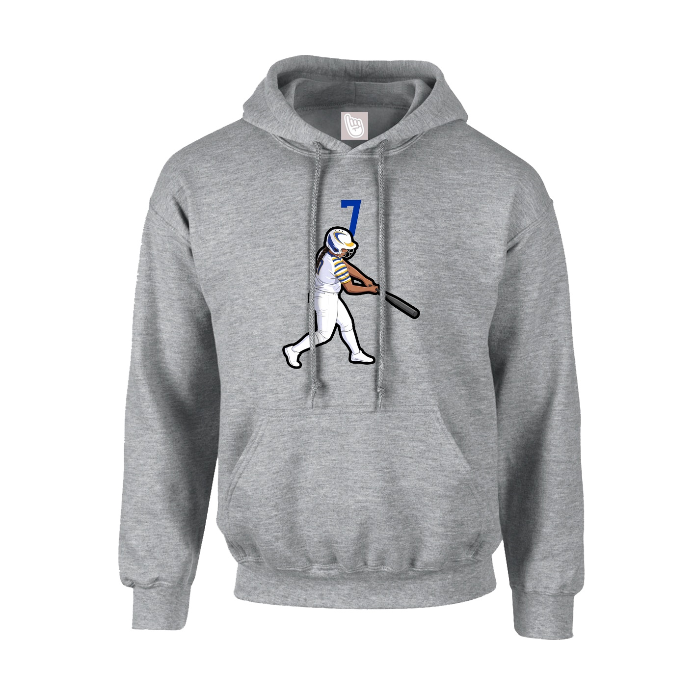 Hoodie — Number Top in Grey