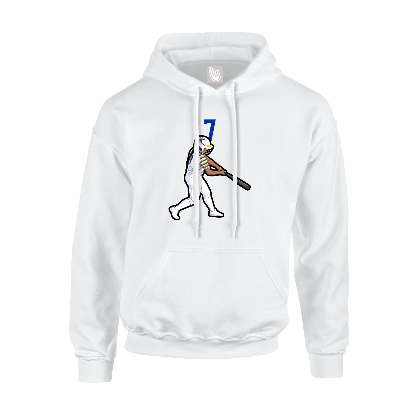 Youth Hoodie — Number Top in White
