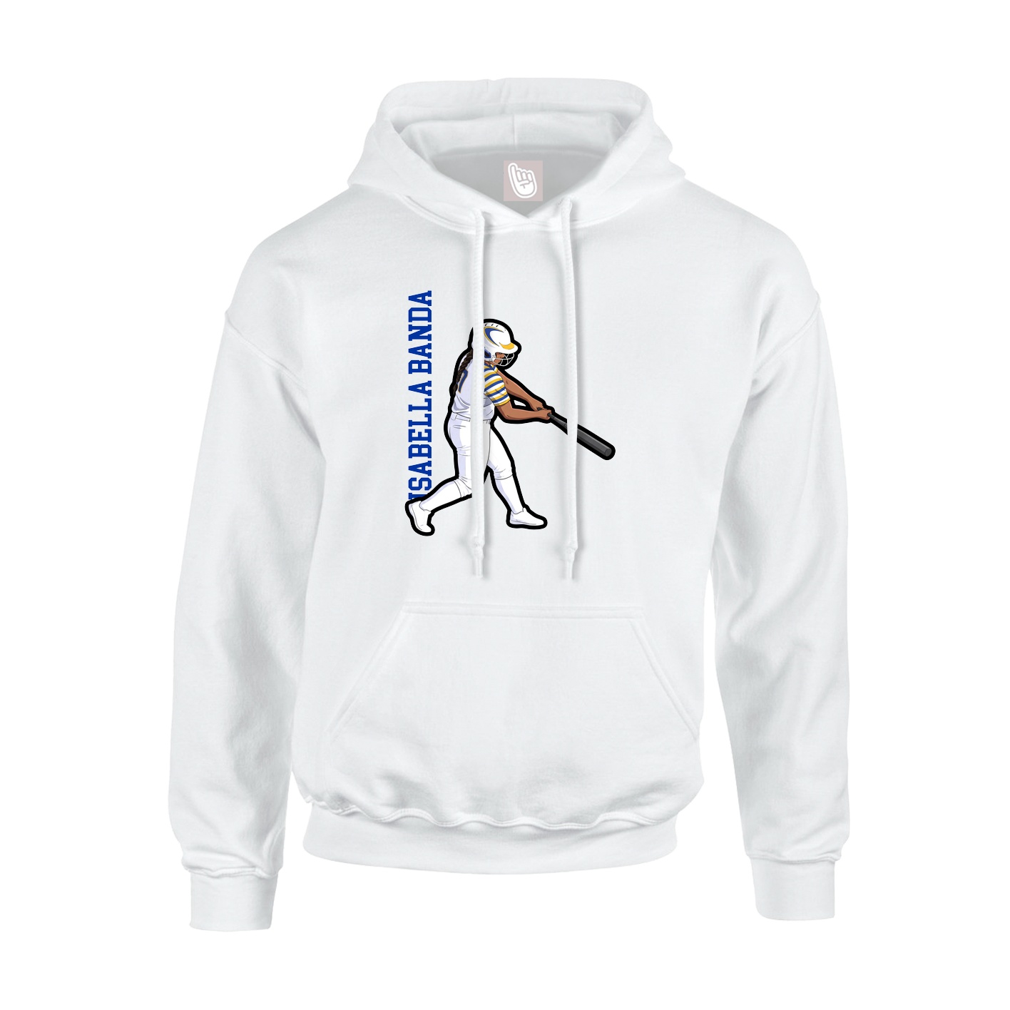 Hoodie — Name Vertical in White