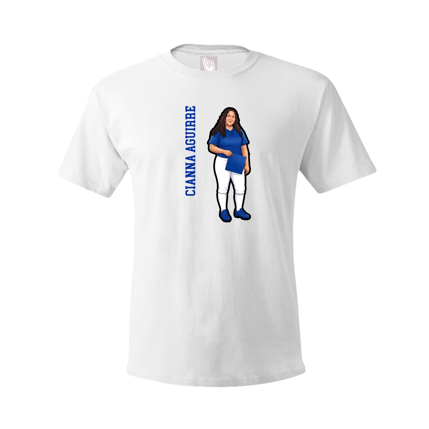 Tee — Name Vertical in White