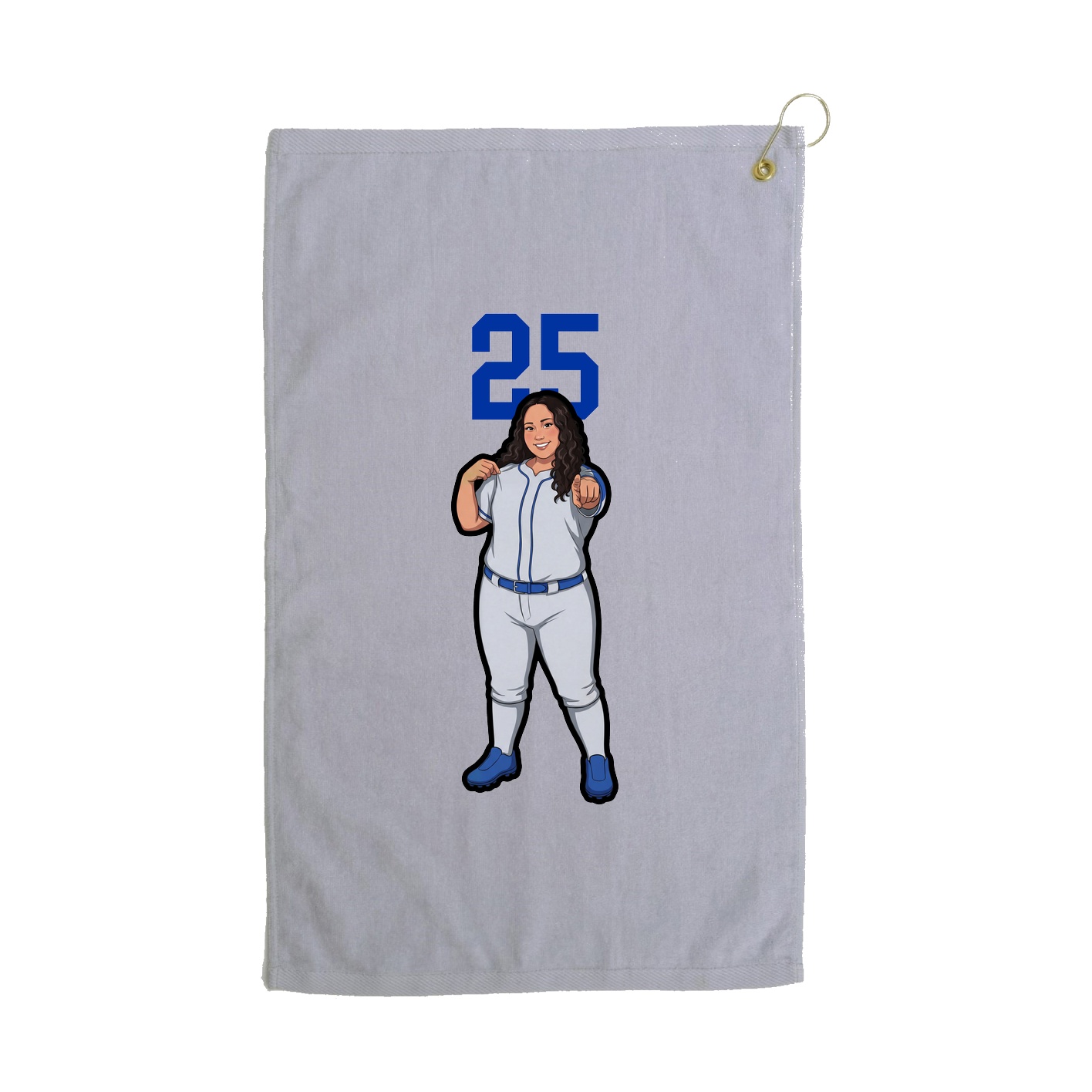 Golf Towel — Number Top in Grey