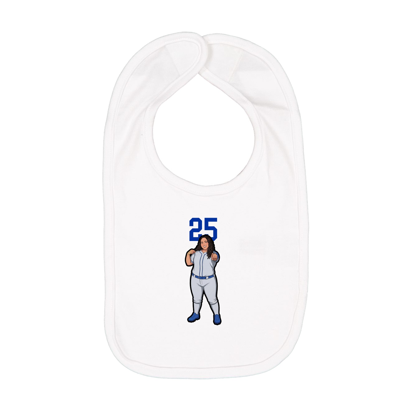 Infant Bib — Number Top in White