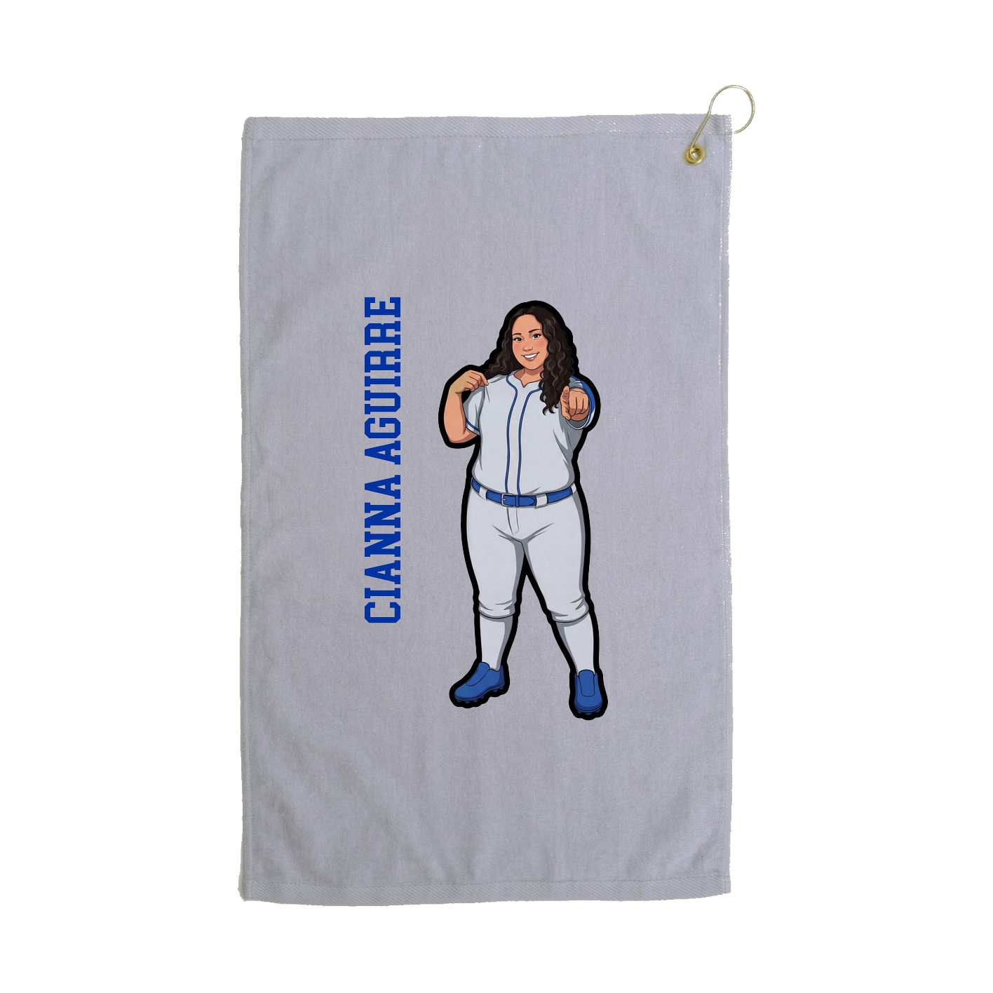 Golf Towel — Name Vertical in Grey